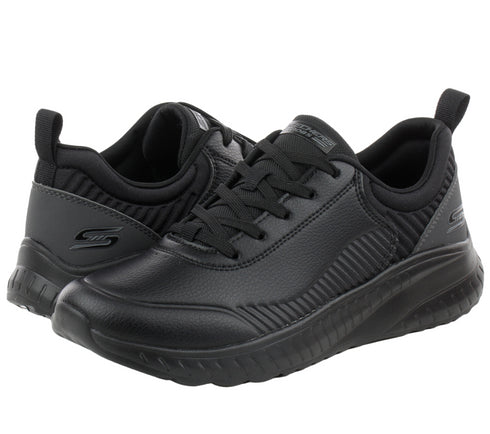 Pantofi sport, dama, SKECHERS BOBS SQUAD CHAOS-HEELING ALIVE 117235-BKK negru, piele ecologica